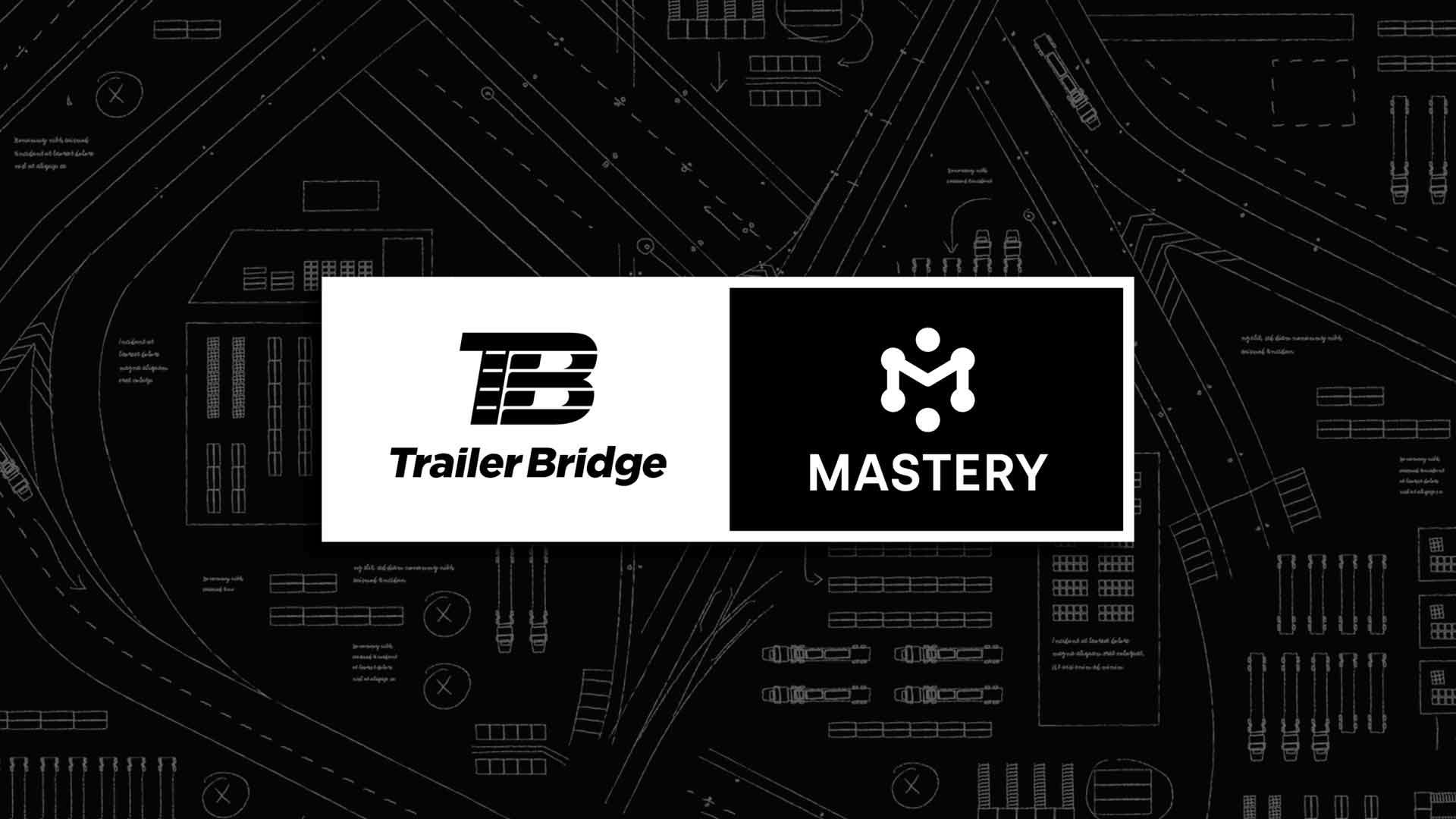 Trailer Bridge And Mastery Logos On Map Sketch Shematic