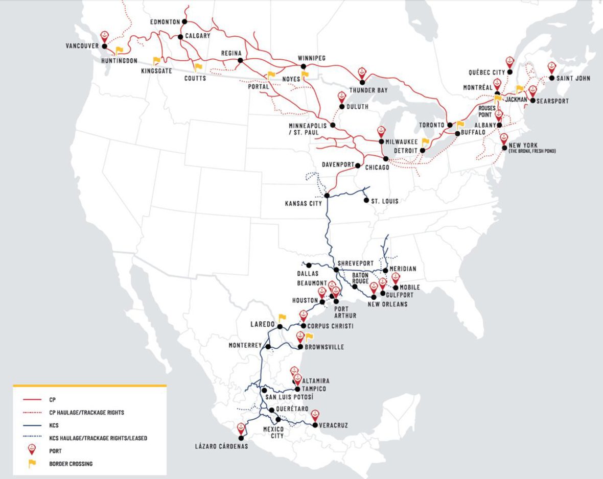 CPKC Rail Map 1200X954